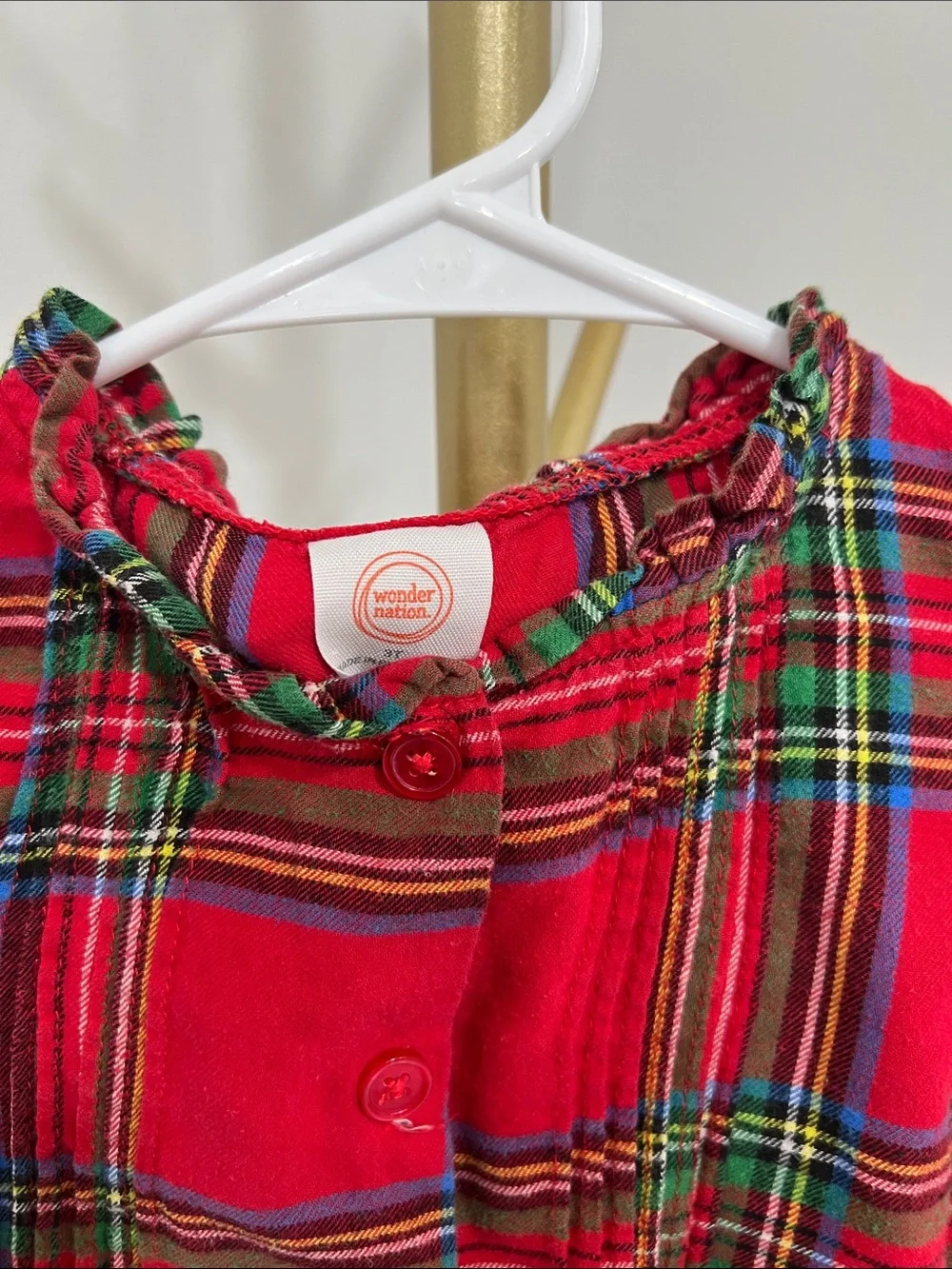 wonder nation Red Plaid Button-Front Blouse
